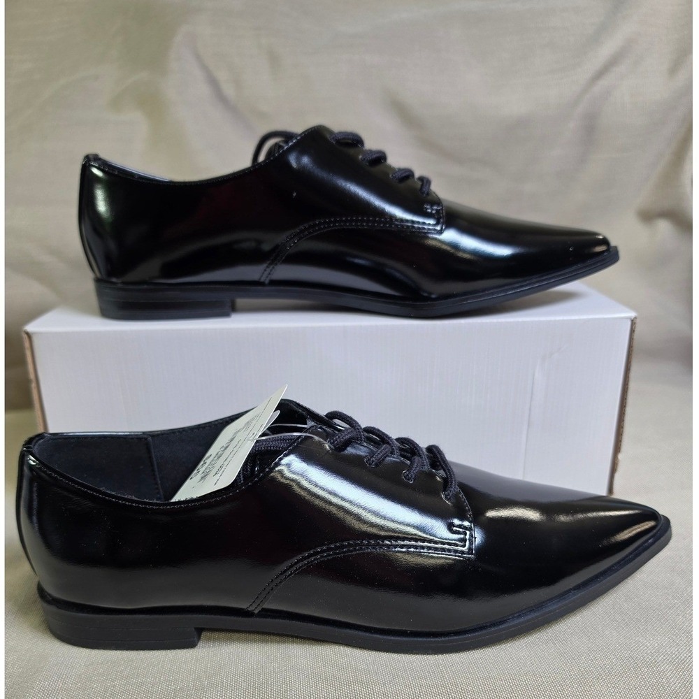 Worthington Mens Ingalls Black Memory Foam Lace Up Pointed Toe Shoes, 6M, NWOB